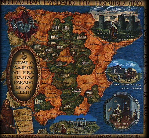 Карта монастырей, основанных св. Терезой.